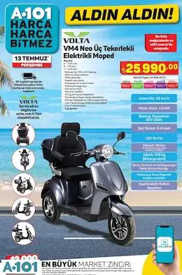 VOLTA VM4+ ÜÇ TEKERLEKLİ ELEKTRİKLİ MOPED VOLTA VM4+ ÜÇ TEKERLEKLİ ELEKTRİKLİ MOPED